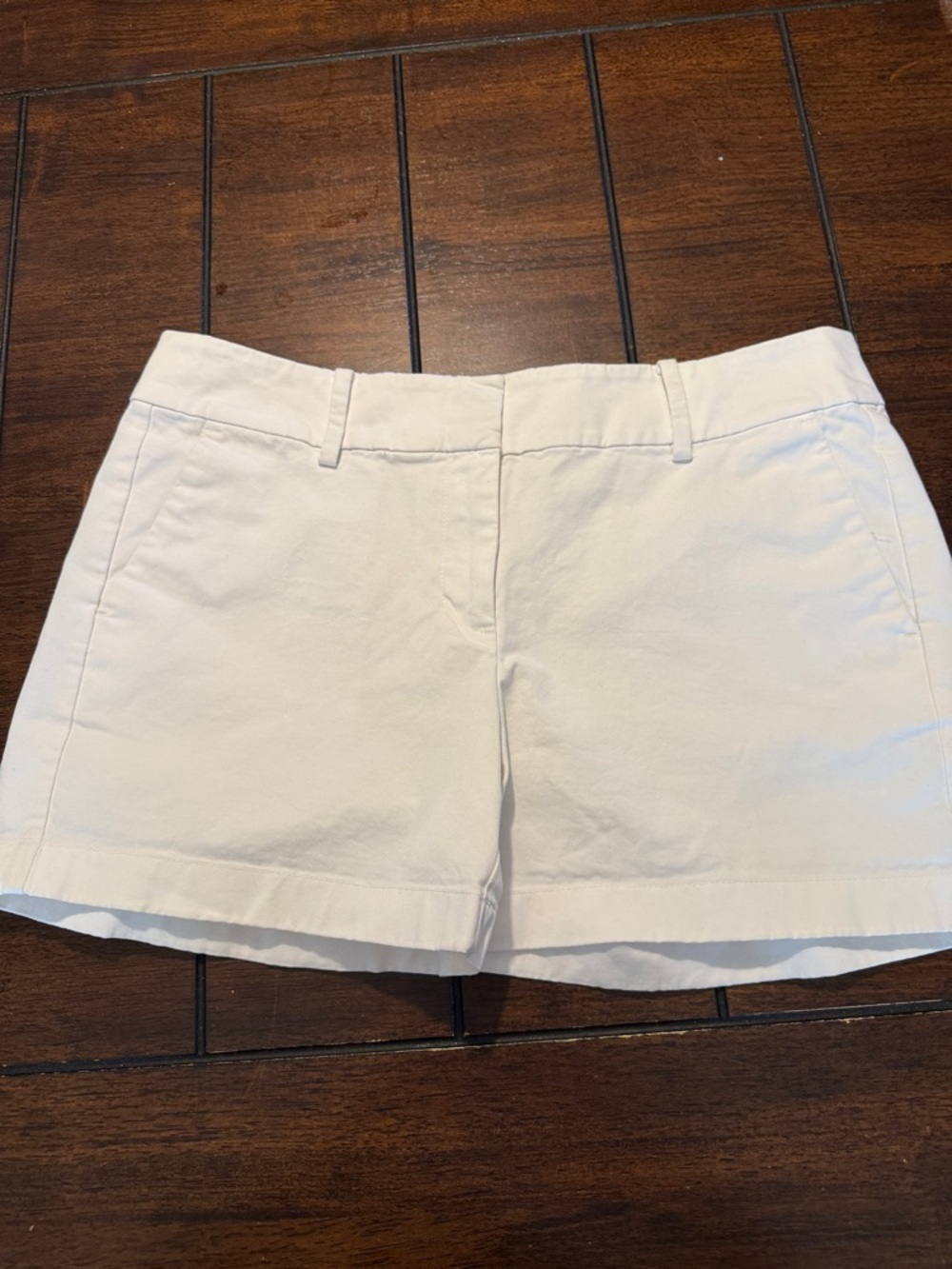 Ann Taylor White Cotton Shorts with Belt Loops
